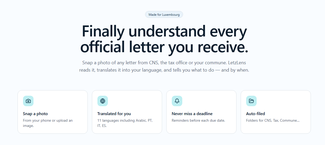 LetzLens — finally understand every official letter you receive